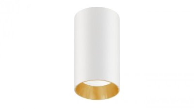 Oprawa natynkowa / tuba Maclean, punktowa, okrągła, aluminiowa, GU10, 55x100mm, kolor biały/złoty, MCE458 W/G