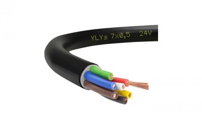 Przewód przyczepowy samochodowy YLYs 7x0,5 24V Elektrokabel /100m/