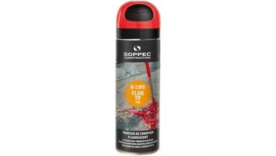 Farba geodezyjna do znakowania spray czerwona SOPPEC Fluo T.P.