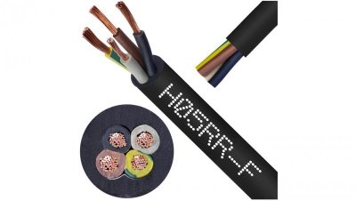Przewód w gumie H05RR-F / OW 4x2,5 300/500V Elektrokabel /100m/