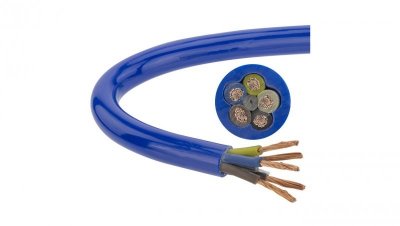 Przewód zasilający sterowniczy elastyczny PUR H07BQ-F 5x2,5 niebieski Elektrokabel /100m/