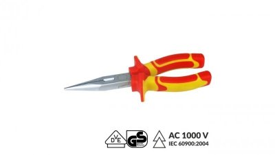 Szczypce wydłużone proste elektrotechniczne 200mm VDE 1000V