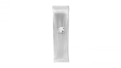 Qoltec Opaski zaciskowe wielorazowe/trytki 7.2*450mm Nylon66 UV Białe