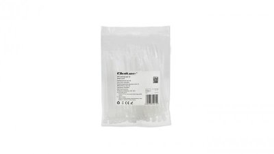 Qoltec Opaski zaciskowe Trytki kablowe 3.6*100mm 100 szt. Nylon66 UV Białe