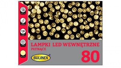 Lampki Bulinex 80led białe ciepłe 7,90m płynące sznur