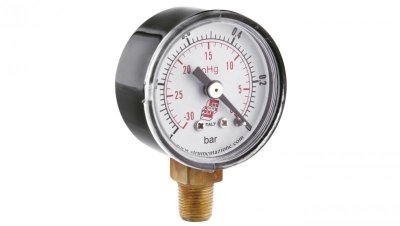 Wakuometr standardowy z przyłączem dolnym, śr. 40mm, -1/0bar, G1/8, W40R.PL000G18