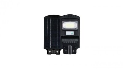 LAMPA ULICZNA SOLARNA 30W 4000K Czarna czujnik mikrofalowy