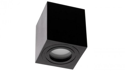 Oprawa Natynkowa HALOGENOWA Wodoodporna Aluminiowa SPOT TUBA 95mm IP44 Czarna AQUARIUS SQUARE Kobi