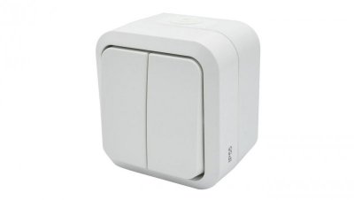 Łącznik świecznikowy podwójny natynkowy Aqua Pro IP55 biały 60223
