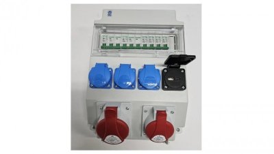 Rozdzielnica elektryczna CEE 32A 16A 230V USB z bezpiecznikami FI / 97V-6