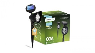 Reflektor Ogrodowy LED Solarny Wbijany Czarny OGA IP44 6500K LUMILED