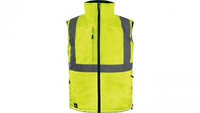 Kamizelka ocieplana, ostrzegawcza, dwustronna z poliestru Oxford, kl.2, kolor Żółty Fluo-Granatowy, rozmiar: 3XL, FIDJ3HVJA3X