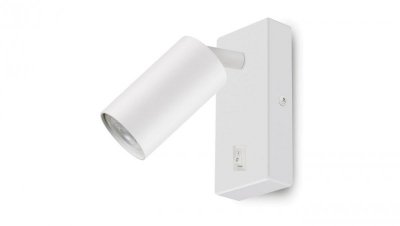 Kinkiet / lampa ścienna Maclean, punktowa, okrągła, GU10, z włącznikiem 55x100mm, kolor biały, MCE369 W
