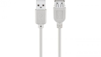 Przedłużacz USB 2.0 Hi-Speed, Szary - Długość kabla 5 m