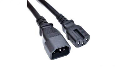 Kabel zasilający przedłużacz serwerowy Akyga AK-UP-05 CU 3x1mm² IEC C14 / IEC C15 1 m
