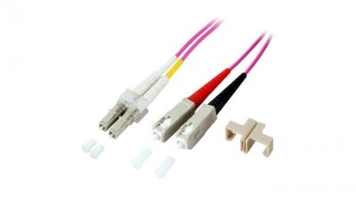 Kabel światłowodowy, wielomodowy, duplex, OM4, różowy, lc/sc ILWL D5-SCLC-010/OM4 /1m/