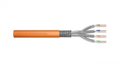 Kabel teleinformatyczny S/FTP kat.7 LSZH drut pomarańczowy B2ca DK-1745-VH-1 /100m/