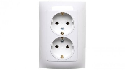 Simon 10 Gniazdo podwójne SCHUKO białe 16A 250V IP20 CGSZ2/11