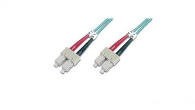 Patch cord światłowodowy SC/SC duplex MM 50/125 OM3 3m LS0H turkusowy DK-2522-03/3