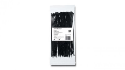 Qoltec Opaski zaciskowe Trytki kablowe 2.5*200mm 100 szt. Nylon66 UV Czarne