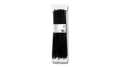 Qoltec Opaski zaciskowe Trytki kablowe 7.2*350mm 50 szt. Nylon66 UV Czarne