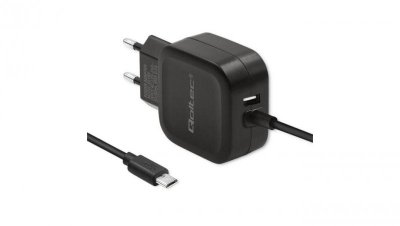 Qoltec Ładowarka sieciowa 17W 5V 3.4A USB + Micro USB