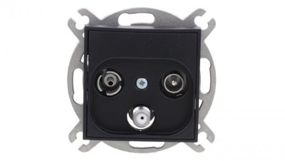 MINI Gniazdo antenowe RTV-SAT końcowe 1,5dB czarny mat 12MGS