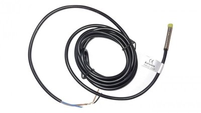 Czujnik indukcyjny cylindryczny M8 z przewodem 2m Sn=2mm 10-30VDC PNP NO LED IP67 PR08-2DP