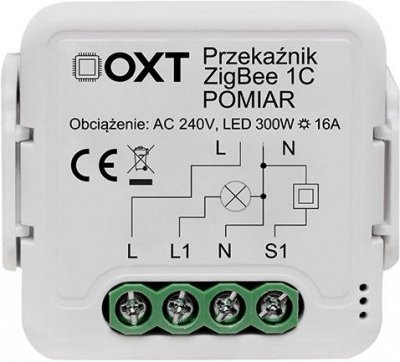 Moduł OXT przekaźnik 1 obw. pomiar 16A ZigBee TUYA