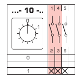 4G10-10-PK R014 0-1 ŁĄCZNIK KRZYWKOWY OB 3-BIEGUNOWY 10A