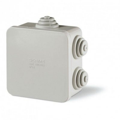 PUSZKA INSTALACYJNA NT 80X80X40 IP44 6 DŁAWIKÓW SCABOX BEZHALOGENOWE