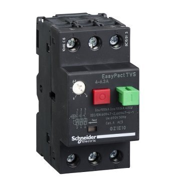 Schneider Electric Wyłącznik silnikowy GZ1E napęd przyciskowy I=4-6,3A zaciski skrzynkowe, GZ1E10