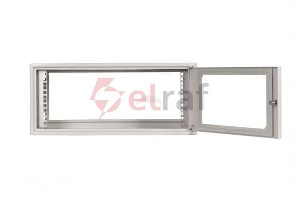 Szafa wisząca SIMPLE 19 4Ux555x400 mm IP20 ściany boczne pełne drzwi z szybą RAL 7035 19-8006SZWS-19-4U-40-DS