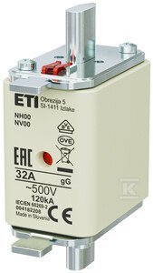 NH00 GG 32A/500V WKŁ.ZWŁ. KOMBI