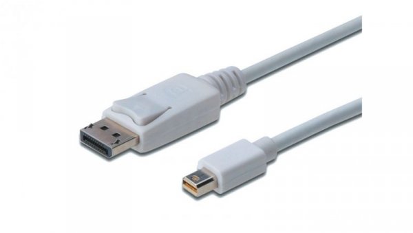 Kabel połączeniowy miniDisplayPort 1.1a Typ miniDP/DP, M/M biały 2m