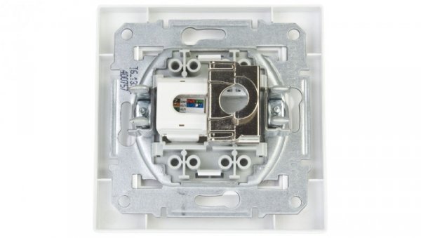 Gniazdo teleinformatyczne Asfora kat.5e RJ45 + RJ12 białe z ramką EPH4900121