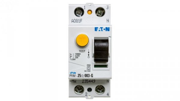 Wyłącznik różnicowoprądowy 2P 25A 0,03A typ AC/G PFIM-25/2/003-G-MW 235449
