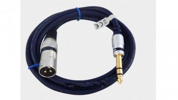 Kabel Przyłącze stereofoniczne audio wtyk XLR 3p Canon - wtyk Jack 6,3 stereo MK36 /1,5m/