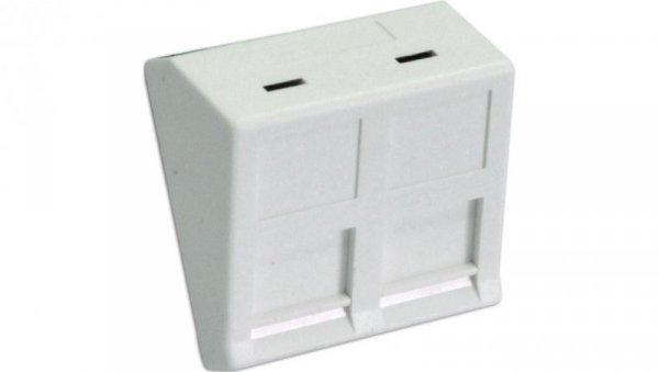 Adapter dwumodułowy kątowy 45x45mm dla 2xRJ45 lub 2xRJ12 do gniazd kat. 6A beznarzędziowych DC/SIP-30AIN2