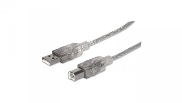 Kabel USB 2.0 AM-BM 5m do Drukarki Srebrny Ekranowany