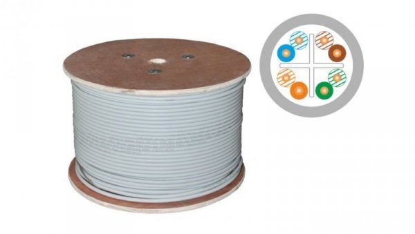 Kabel U/UTP kat.6 LSOH 4x2x23AWG B2ca 25 lat gwarancji, badanie jakości laboratorium INTERTEK (USA) ALANTEC /500m/