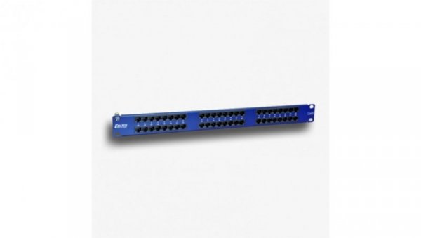 Panel 19, 48 x RJ45 UTP kat. 6 (1U) z półką, niebieski DCN/3012IPRL48-C6-1U