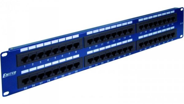 Panel 19, 48 x RJ45 UTP kat. 5e (2U) niebieski DCN/PPFA652K488C5E