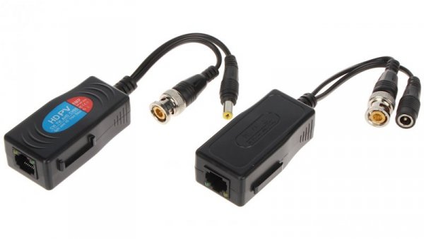 Transformator do przesyłania sygnału wideo + zasilanie po skrętce, AHD, HD-CVI, HD-TVI, CVBS, 4K UHD TR-1RJ*P2