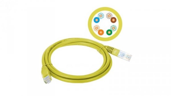 Patchcord UTP A-LAN KKU5ZOL1 (RJ45 - RJ45 1m UTP kat. 5e kolor żółty)