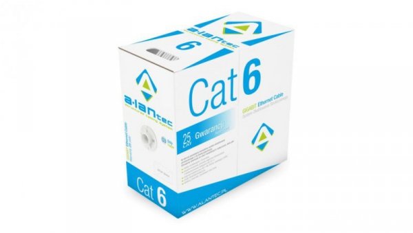 Kabel teleinformatyczny U/UTP kat.6 PVC Eca szary ALANTEC /305m/