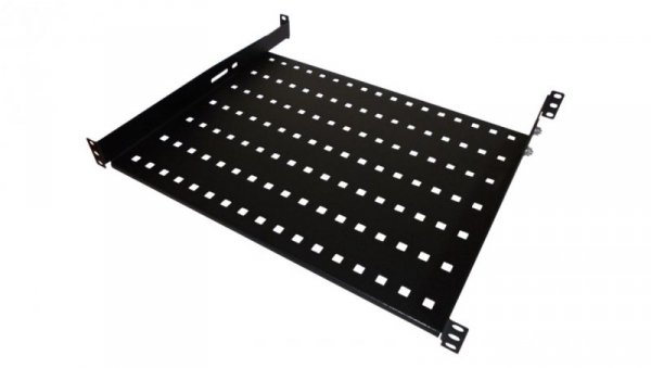 Półka stała 19 1U głęb. 650mm, czarna, 4 punkty mocowania SA-P-19-1U-650-4-C-02