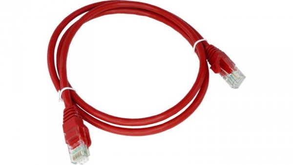 Patch-cord U/UTP kat.6 PVC 1.0m czerwony KKU6CZE1