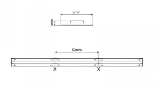 Taśma LED line COB 320 diod/m 24V 2700K 8W 5 lat gwar. 476821/5m