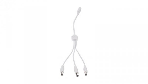 Rozgałęźnik DC 5.5X2.1 3W-1G biały 32cm 22/20awg